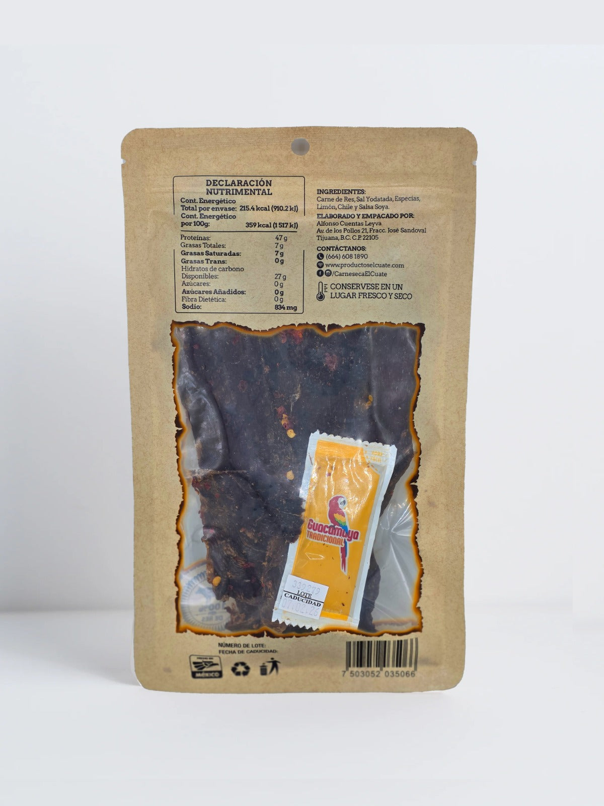 Carne seca con chile 60g El Cuate®