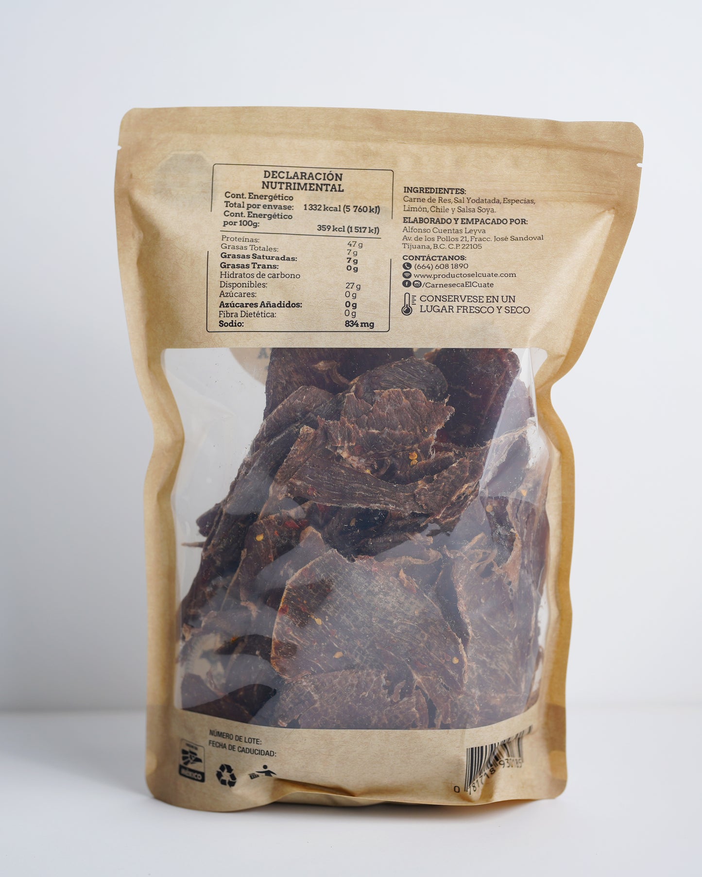 Carne seca con chile 400g El Cuate®